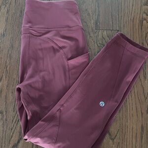 Lululemon Leggings, Washed Mauve, Size 6